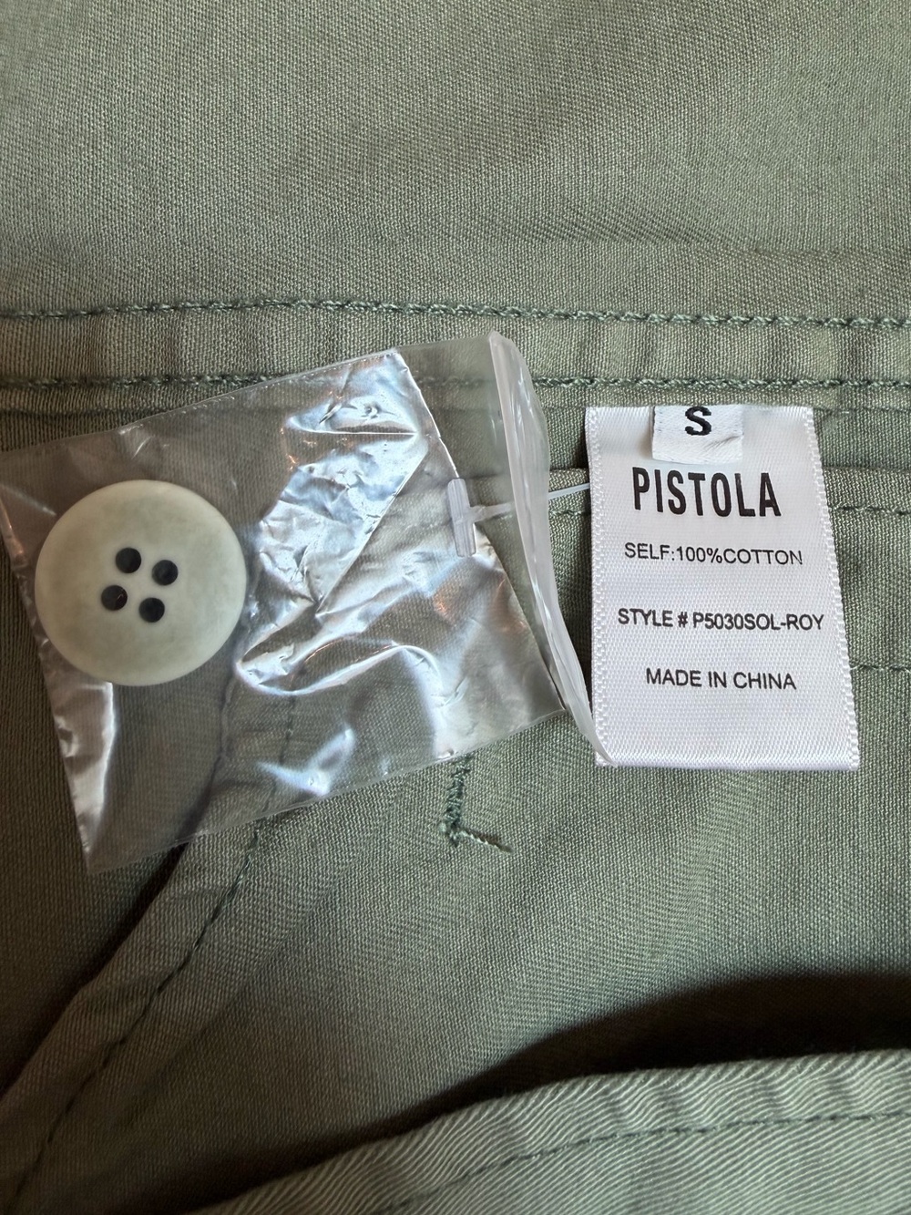 NWT Pistola Camilo Utility Jacket in Army Green with Stars Cotton Size Small - Picture 13 of 16